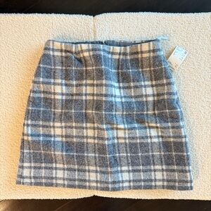 Uniqlo wool blended Plaid Gray Skirt